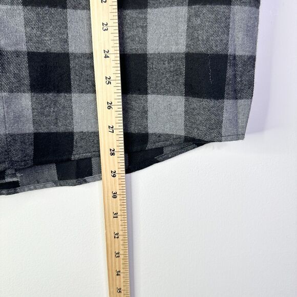Design In Italy Shirt Men M Black Gray Button Up Check Flannel Sleeveless NWOT - Picture 6 of 7